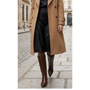 Gianni Bini Woman’s Boots 7.5 Sharri Crocodile Embossed Leather Tall Brown NEW